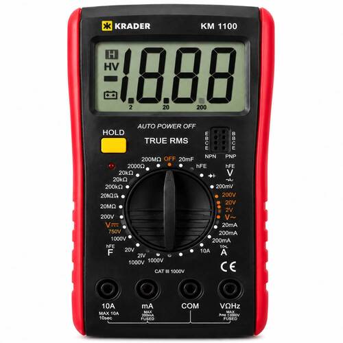 Multímetro digital portátil 600V CAT II AC/DC - KM-1100 Multímetro digital portátil 600V CAT II AC/DC - KM-1100
