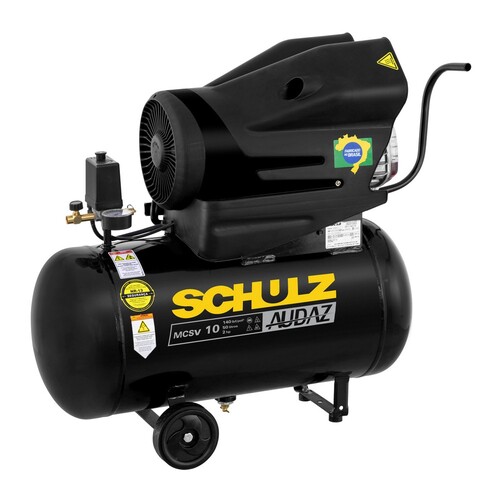 Compressor de ar 10 pés 50L 2 hp 140 libras com rodas monofásico Audaz - MCSV 10/50 220V Compressor de ar 10 pés 50L 2 hp 140 libras com rodas monofásico Audaz - MCSV 10/50 220V
