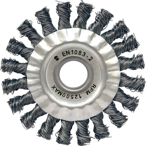 Escova de aço circular ondulada 152,4 x 19 mm com furo Escova de aço circular ondulada 152,4 x 19 mm com furo