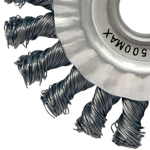 Escova de aço circular ondulada 152,4 x 19 mm com furo Escova de aço circular ondulada 152,4 x 19 mm com furo