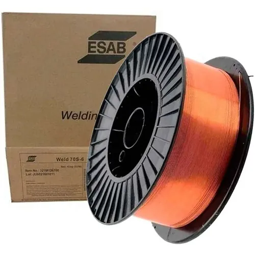 Arame para solda mig sólido cobreado 0,8 mm rolo 15 kg Esab - 70S6