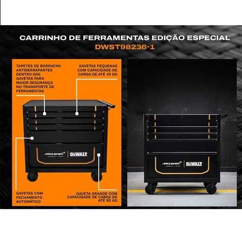 Carrinho para ferramentas fechado com 7 gavetas - Mclaren Carrinho para ferramentas fechado com 7 gavetas - Mclaren