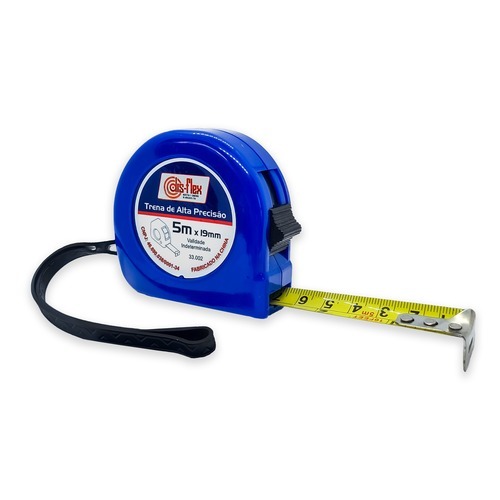 Trena com fita de aço 19 mm x 5 m com trava - 33.002 Trena com fita de aço 19 mm x 5 m com trava - 33.002