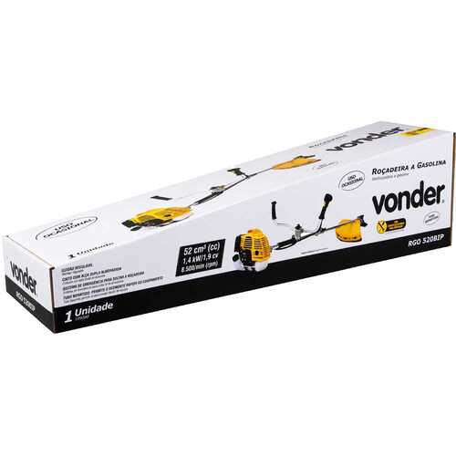 Ro�adeira lateral Vonder RGO 520BIP a gasolina 1.9 hp 52 cc 2T bipartida