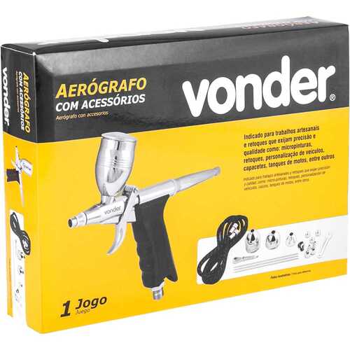 Aer�grafo para trabalhos artesanais com 16 pe�as
