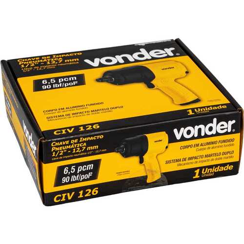 Chave de impacto Vonder CIV 126 pneumática encaixe 1/2 Chave de impacto Vonder CIV 126 pneumática encaixe 1/2