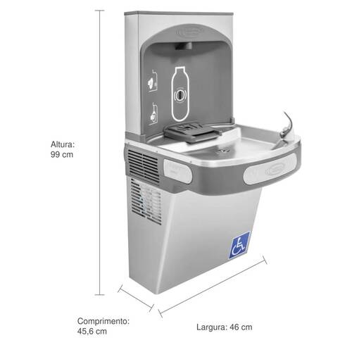 Bebedouro purificador de �gua acess�vel sem contato manual - LIFE 200  220V