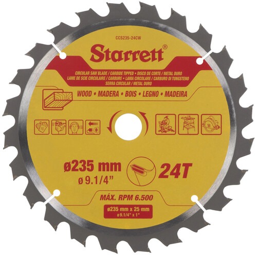 Disco de serra para madeira 235 x 25 mm 24 dentes - CCS235-24CW
