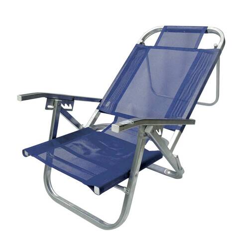 Cadeira de praia dobr�vel em 5 posi��es azul royal - Copacabana