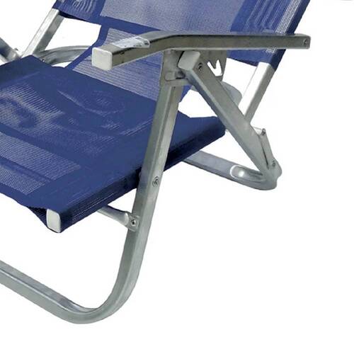 Cadeira de praia dobr�vel em 5 posi��es azul royal - Copacabana