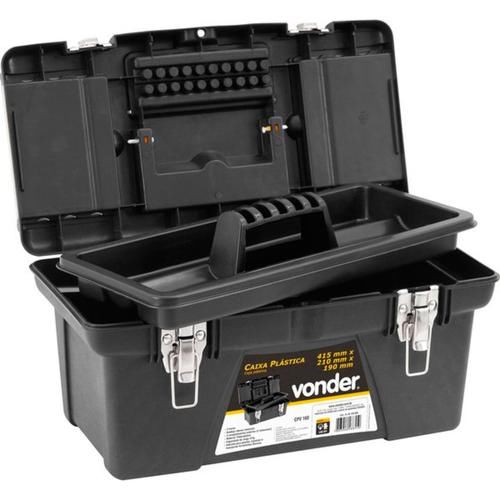 Caixa plástica para ferramentas com bandeja 41,5 x 21,0 x 19,0 cm - CPV 160 Caixa plástica para ferramentas com bandeja 41,5 x 21,0 x 19,0 cm - CPV 160