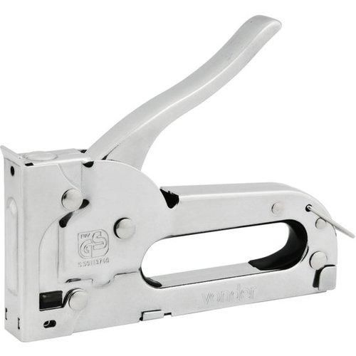 Grampeador manual em chapa de aço cromado capacidade de 4 a 8 mm Grampeador manual em chapa de aço cromado capacidade de 4 a 8 mm