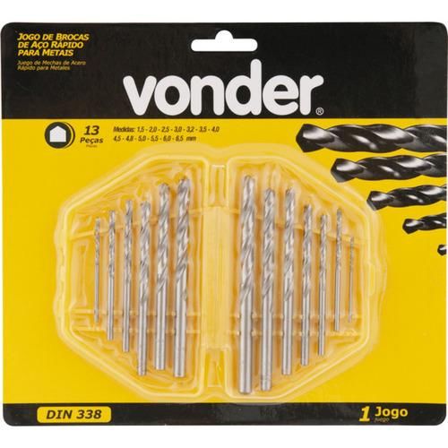 Jogo de brocas aço rápido 1,5 mm a 6,5 mm DIN338 com 13 peças Jogo de brocas aço rápido 1,5 mm a 6,5 mm DIN338 com 13 peças