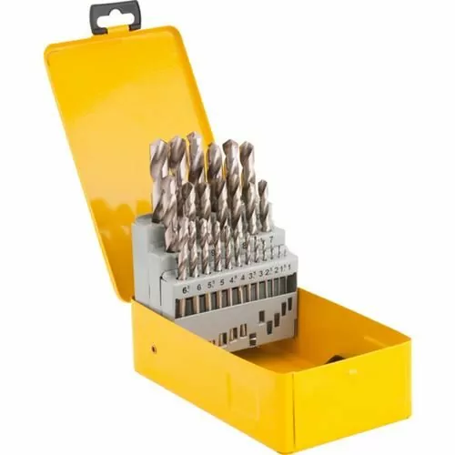 Jogo de brocas aço rápido  1,0 a 13,0 mm DIN338 com 25 peças