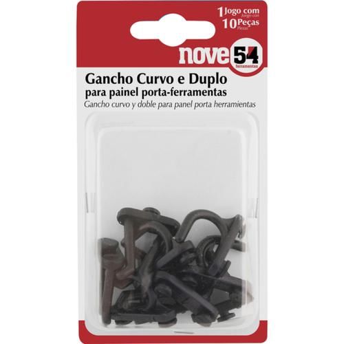 Jogo de gancho curvo e duplo para painel de ferramentas com 10 peças Jogo de gancho curvo e duplo para painel de ferramentas com 10 peças