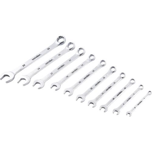 Jogo de chave combinada 6 mm a 22 mm 10 P� a�o cromo van�dio