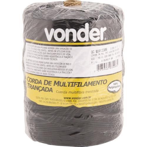 Corda multifilamento 2,0 mm preta rolo com 408 metros Corda multifilamento 2,0 mm preta rolo com 408 metros