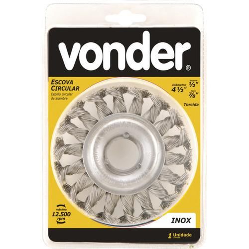 Escova de ao inox circular torcida 4.1/2