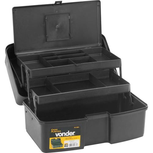 Caixa plástica com 2 bandejas - VD 2001 Caixa plástica com 2 bandejas - VD 2001