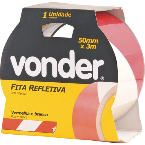 Fita adesiva refletiva 50 mm x 3 m vermelha e branca Fita adesiva refletiva 50 mm x 3 m vermelha e branca
