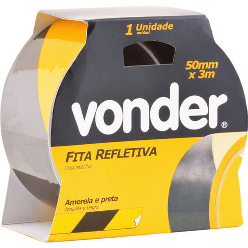 Fita adesiva refletiva 50 mm x 3 m amarela e preta  Fita adesiva refletiva 50 mm x 3 m amarela e preta