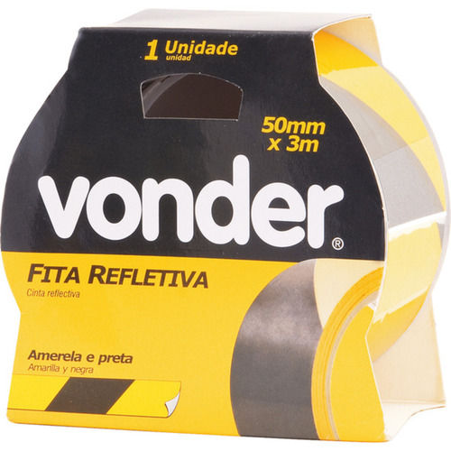 Fita adesiva refletiva 50 mm x 3 m amarela e preta  Fita adesiva refletiva 50 mm x 3 m amarela e preta