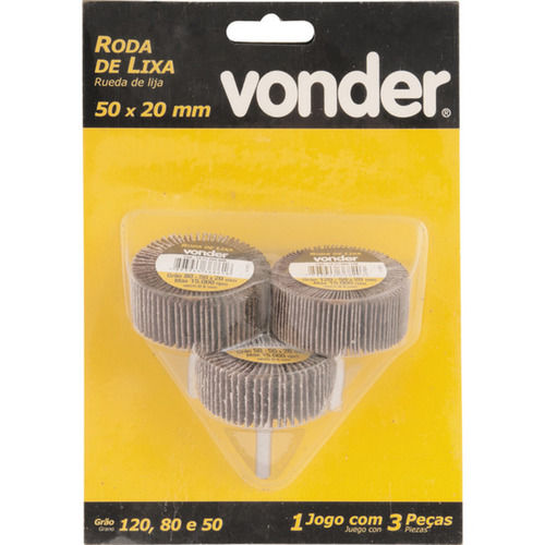 Jogo de rodas de lixa 50 mm x 20 mm com 3 pe�as