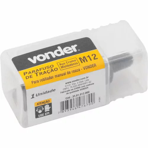 Parafuso de tração M12 para rebitador manual de rosca 
