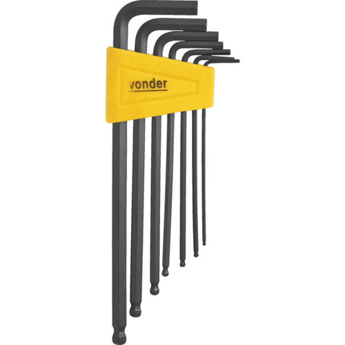 Jogo de chaves allen abauladas 1,5 a 6 mm com 7 pe�as