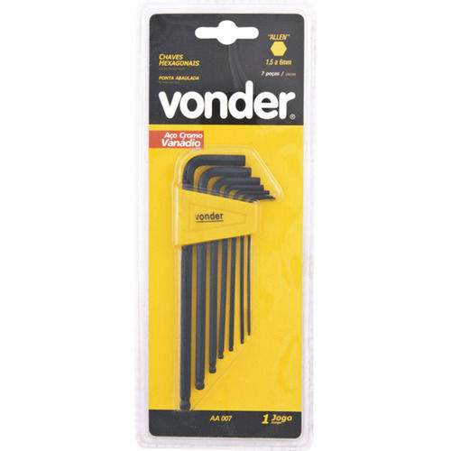 Jogo de chaves allen abauladas 1,5 a 6 mm com 7 pe�as