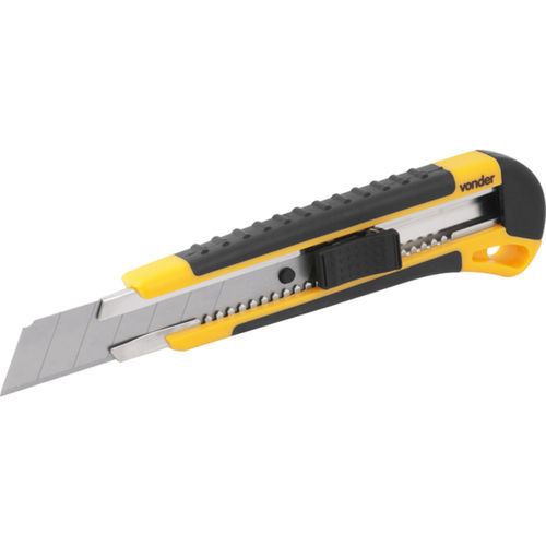 Estilete largo 25 mm emborrachado  trava deslizante  Estilete largo 25 mm emborrachado  trava deslizante