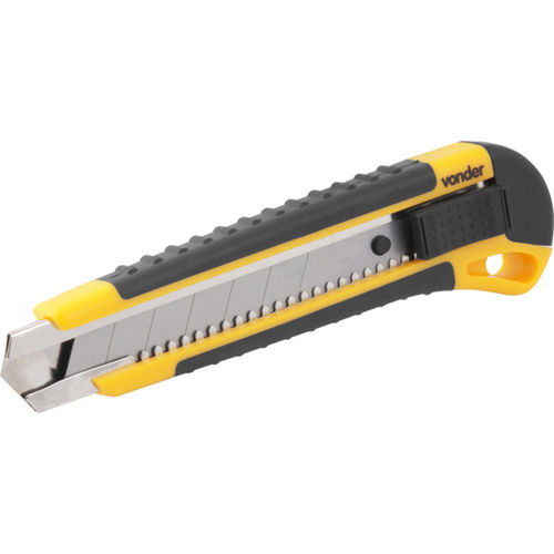 Estilete largo 25 mm emborrachado  trava deslizante  Estilete largo 25 mm emborrachado  trava deslizante