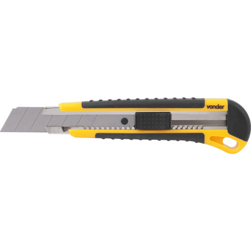 Estilete largo 25 mm emborrachado  trava deslizante  Estilete largo 25 mm emborrachado  trava deslizante