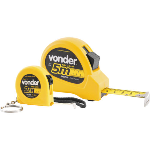 Trena em fita de ao 19 mm x 5 m com trena chaveiro 2 m - TCV 2005