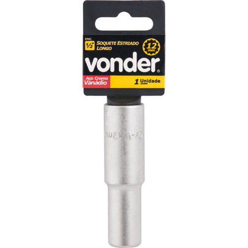 Soquete estriado longo 12 mm encaixe 1/2