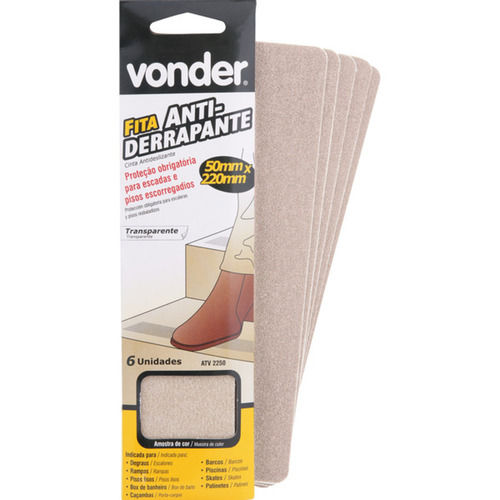 Fita adesiva antiderrapante com 6 pe�as transparente