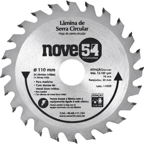Disco de serra para madeira 110 x 20 mm 24 dentes Disco de serra para madeira 110 x 20 mm 24 dentes