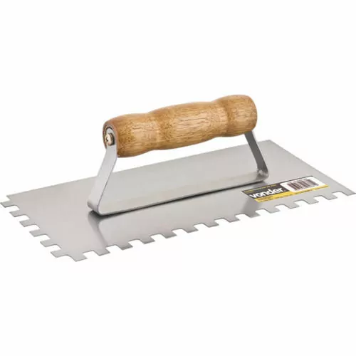 Desempenadeira em aço dentada  255 x 120 mm