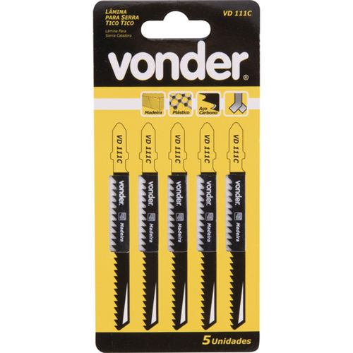 Jogo de lâminas para serra tico tico 100 mm 8 dentes com 5 peças - VD 111C Jogo de lâminas para serra tico tico 100 mm 8 dentes com 5 peças - VD 111C