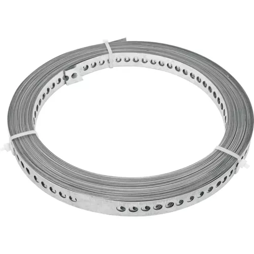 Fita de aço perfurada 17 mm x 0,40 mm x 10 m 