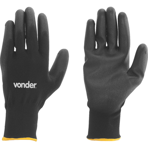 Luva de poliéster preta com poliuretano tamanho 8 - PPV 1008 Luva de poliéster preta com poliuretano tamanho 8 - PPV 1008
