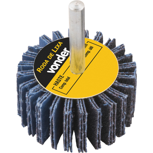 Roda de lixa 50 x 20 mm com haste grão 100 Roda de lixa 50 x 20 mm com haste grão 100