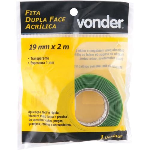 Fita dupla face acr�lica 19 mm x 2 m