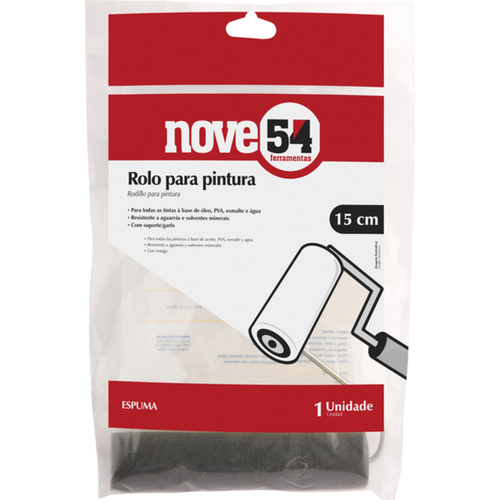 Rolo de espuma para pintura 15 cm com suporte Rolo de espuma para pintura 15 cm com suporte
