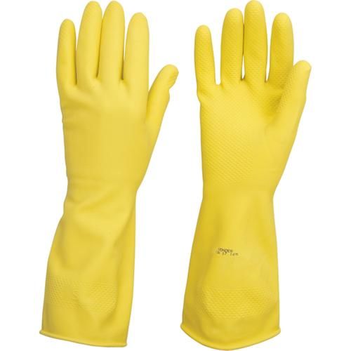 Luva de látex antiderrapante com forro amarela G Luva de látex antiderrapante com forro amarela G