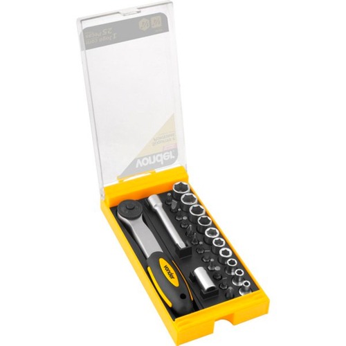 Jogo de bits e soquetes com 25 peças Jogo de bits e soquetes com 25 peças