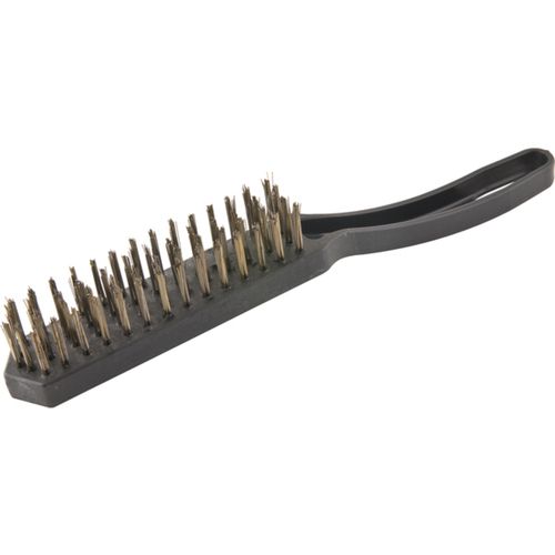 Escova manual de aço 4 fileiras cabo de plástico Escova manual de aço 4 fileiras cabo de plástico