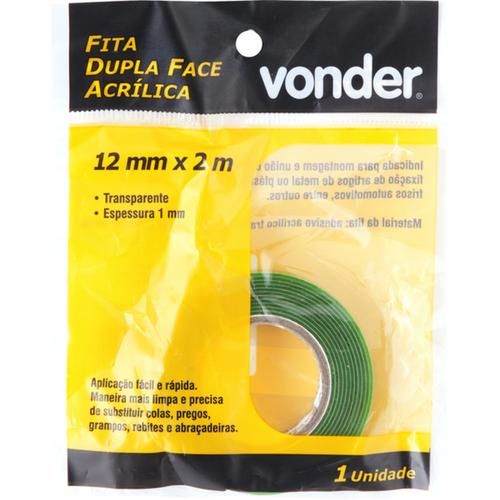 Fita dupla face acrlica 12 mm x 2 m