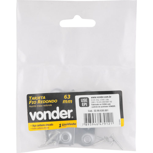 Tarjeta fio redondo zincada 63 mm