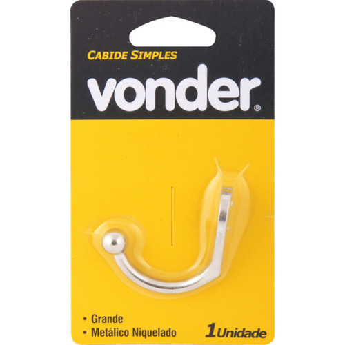 Cabide simples grande em metlico niquelado